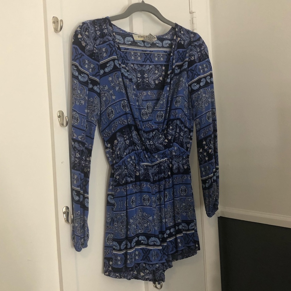 Blue Paisley Romper